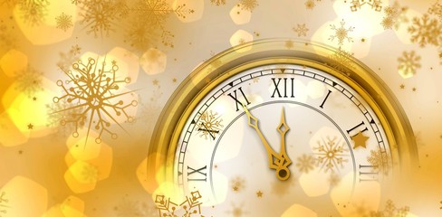 Poster - Composite image of gold clock