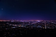 Beautiful cityscape view of Los Angeles at night