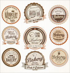 Canvas Print - Bakery retro vintage badges collection