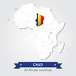 Chad. All the countries of Africa. Flag version.