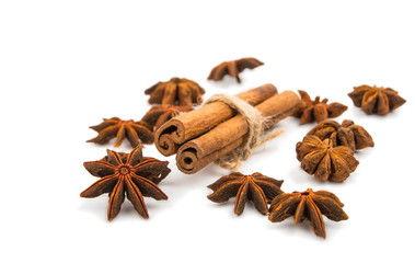 Poster - cinnamon stick and star anise spice isolated