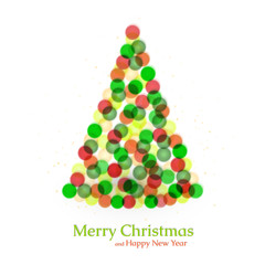 Wall Mural - Christmas Tree From Light. Vector Background