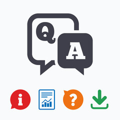 Sticker - Question answer sign icon. Q&A symbol.