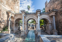 Hadrian's Gate In Old City Of Antalya 