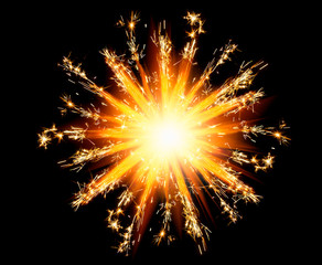 Wall Mural - christmas sparklers star with shiny glare