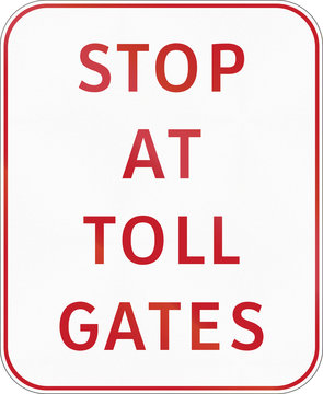 Road sign in the Philippines - Stop at Toll Gates