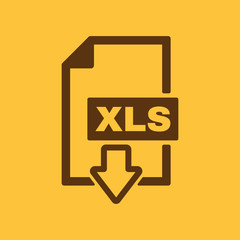 Poster - The XLS icon. File format symbol. Flat