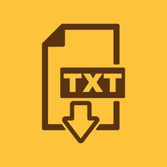Poster - The TXT icon. Text file format symbol. Flat