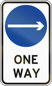 Road sign in the Philippines - Direction To Be Followed - Proceed Right Only On One Way Street