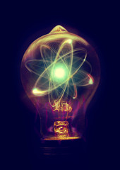 Wall Mural - lightbulb atom particle