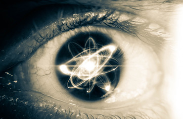 Wall Mural - atom particle eyes