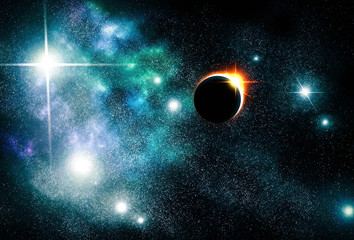 Wall Mural - eclipse universe starscape background