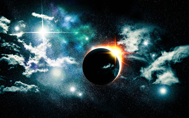 Wall Mural - eclipse universe starscape background