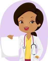 Wall Mural - girl doctor hold prescription