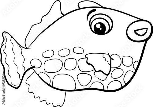 exotic fish coloring page Stock Vector | Adobe Stock