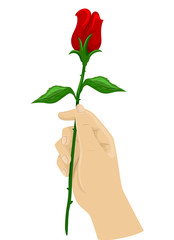 Poster - Hand Long Stemmed Rose