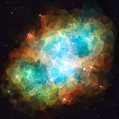 Wall Mural - deep space nebula. low poly.