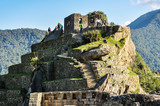 Fototapeta Góry - Temple of Sun at Machu Picchu, the sacred city of Incas, Peru