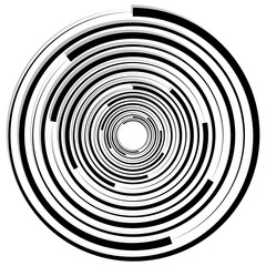 Poster - Circular spiral abstract element, motif. Vector art.