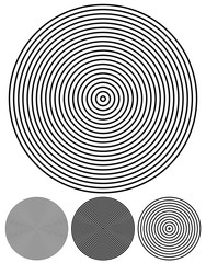 Poster - Concentric circle elements. Set of 4 version. Vector.