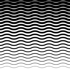 Aufkleber - Wavy, zig zag horizontal lines. Horizontally seamless.