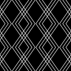 Poster - Seamless monochrome background, squarish pattern. Vector art.