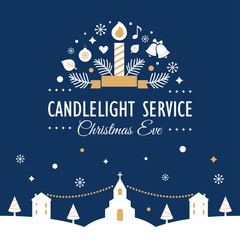 christmas eve candlelight service invitation card