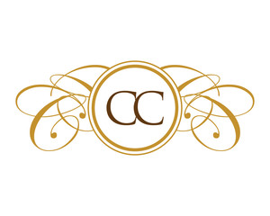 Poster - CC Luxury Ornament Initial Logo