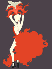 Poster - Girl Cabaret Performer Pose Stencil