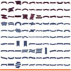 ribbon banner collection (vector set of 100 ribbons)