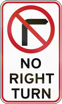 Road sign in the Philippines - No Right Turn