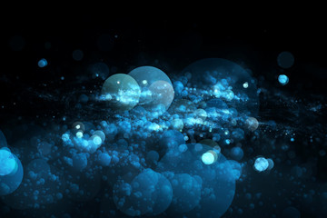 Wall Mural - Abstract blue tone bubbles background