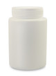 White plastic bottle container.Object isolated with shadow.
