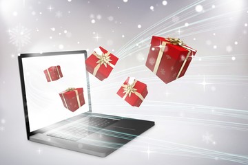 Poster - Composite image of red and gold presents