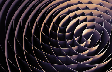 Wall Mural - dark intersected 3d spirals, abstract digital art