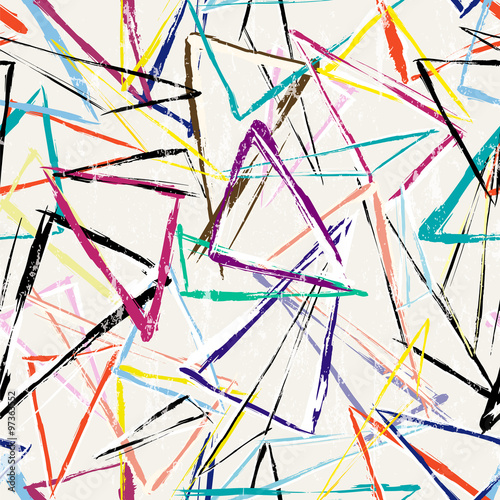 Naklejka na szybę seamless pattern background, with strokes, splashes, triangles a