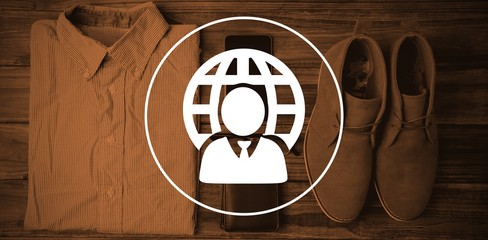 Fototapete - Composite image of businessman and sphere