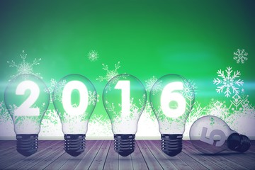 Poster - Composite image of 2016 with light bulb