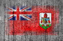Bermuda Flag Painted On Background Texture Gray Concrete