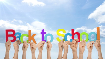 Poster - Hands holding up back to school