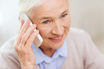 Sticker - senior woman with smartphone calling at home