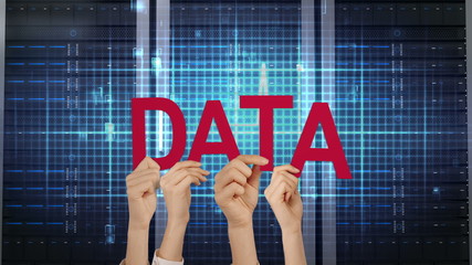 Poster - Hands holding up data
