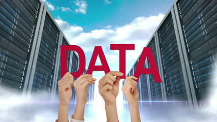 Poster - Hands holding up data