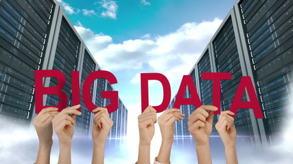 Poster - Hands holding up big data