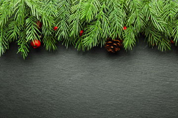 Wall Mural - christmas branches background