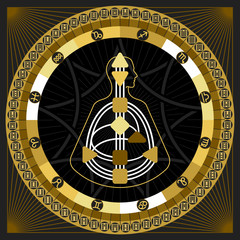 vector human design astrological infographics rave mandala body graph hexagrams circle