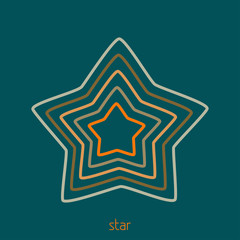 Poster - Abstract simple outline star on a sherpa blue background. Vector