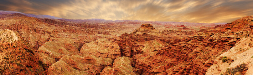 Sticker - sunrise skyline,landscape of red sandstone