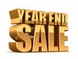 3D render of YEAR END SALE word in gold