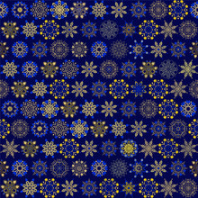 Seamless Blue And Gold Background